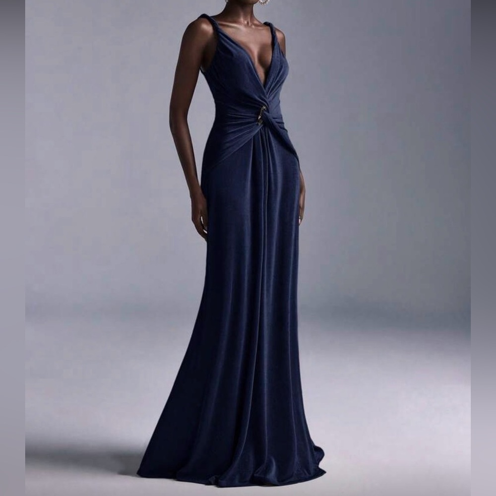 Elegant Navy Evening Gown